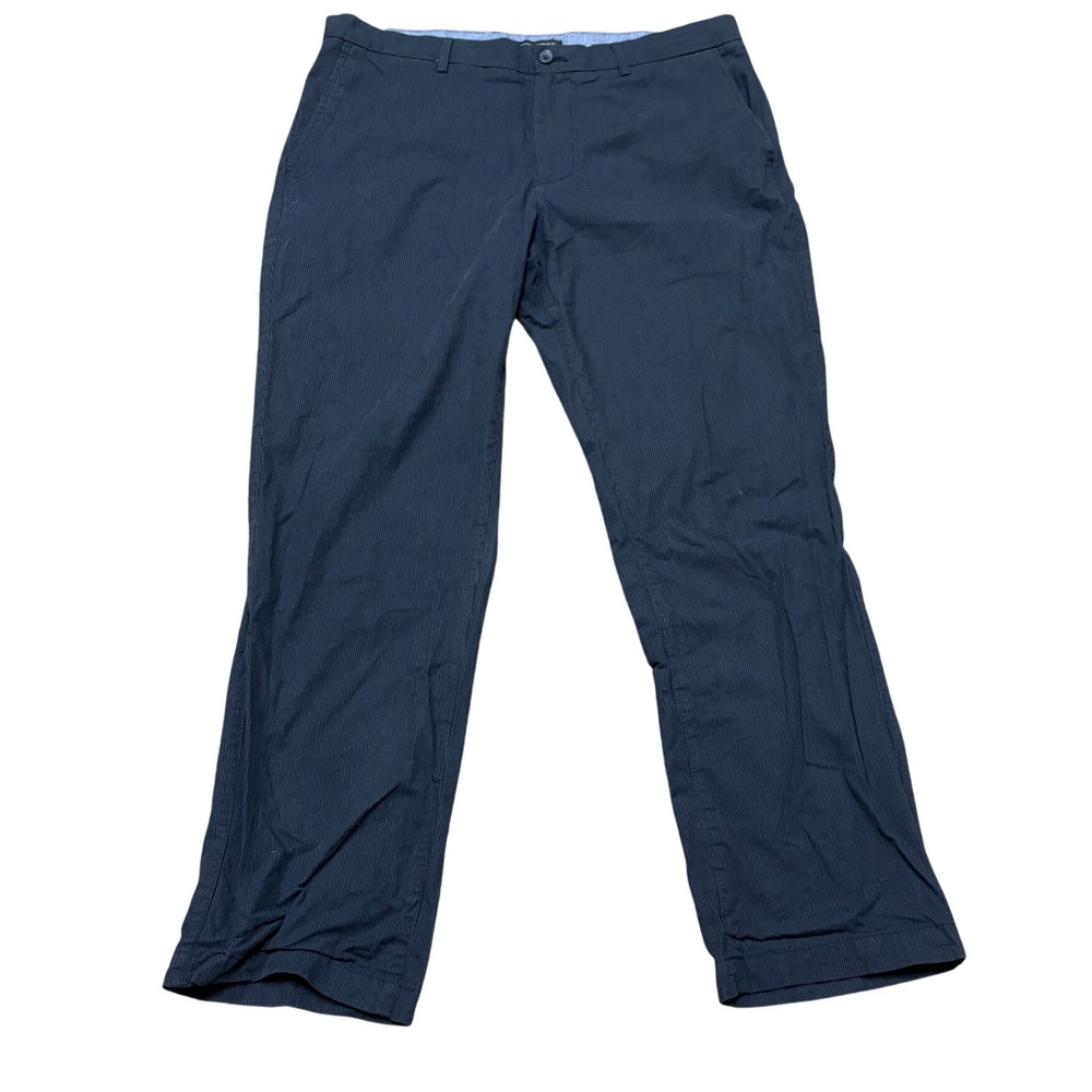 BANANA REPUBLIC‎ Aiden Mens 36x32 Charcoal Pinstripe Chinos Pants Cotton